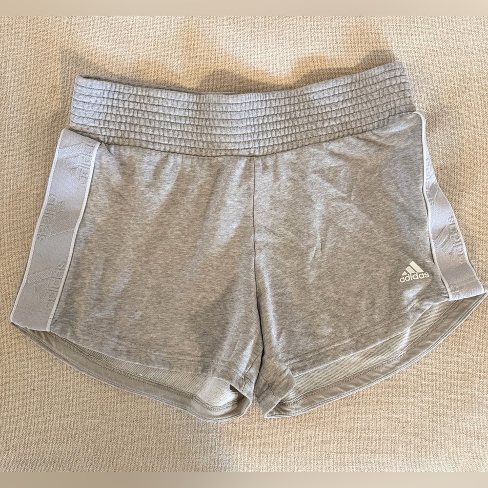 Adidas Women's Light Gray Athletic Cotton Shorts